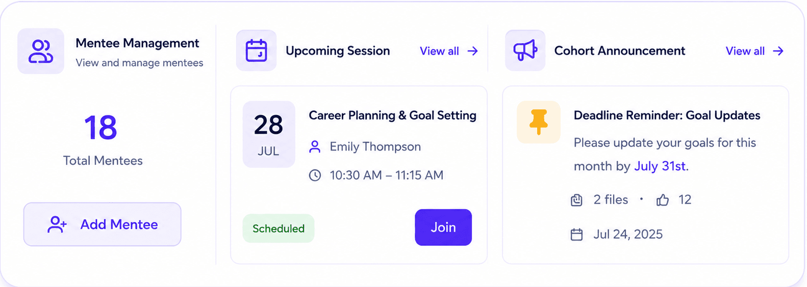 Manage mentees with ease